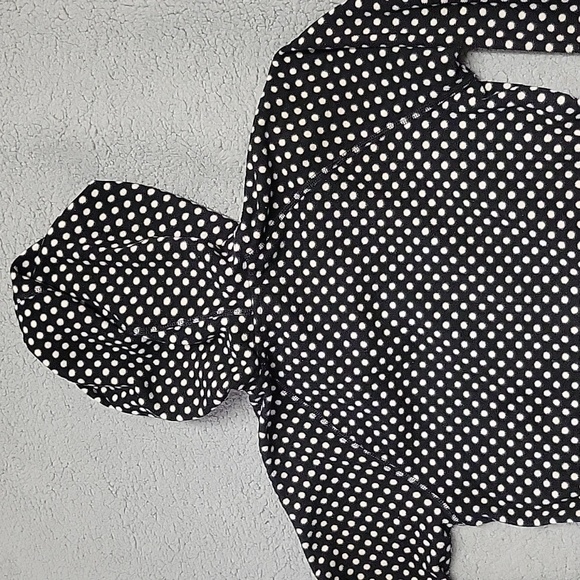 Sold The North Face Fleece Girls Large 14-16 Black White Polka-dot Full Zip - Picture 11 of 12